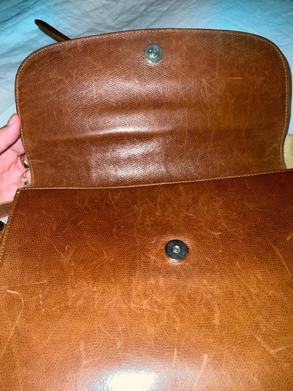 Fratelli Rossetti Cognac Brown Leather vintage Shoulder Bag - Picture 6 of 8